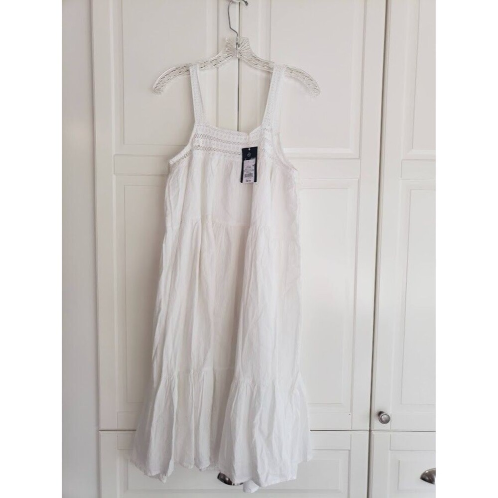Universal Thread Women's White Crochet Trim Midi Dress - Size Large - NWT - Picture 4 of 6